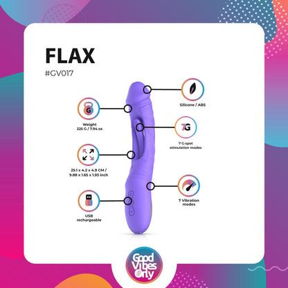 Good Vibes Only - Flax Vibrating Dildo with G-Spot Stimulator
